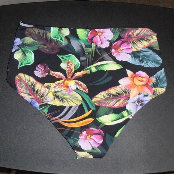 TiniBikini Reversible High Waist Tropical Bikini Bottoms XL – 2 Looks in 1! 🍍 - Picture 2 of 3